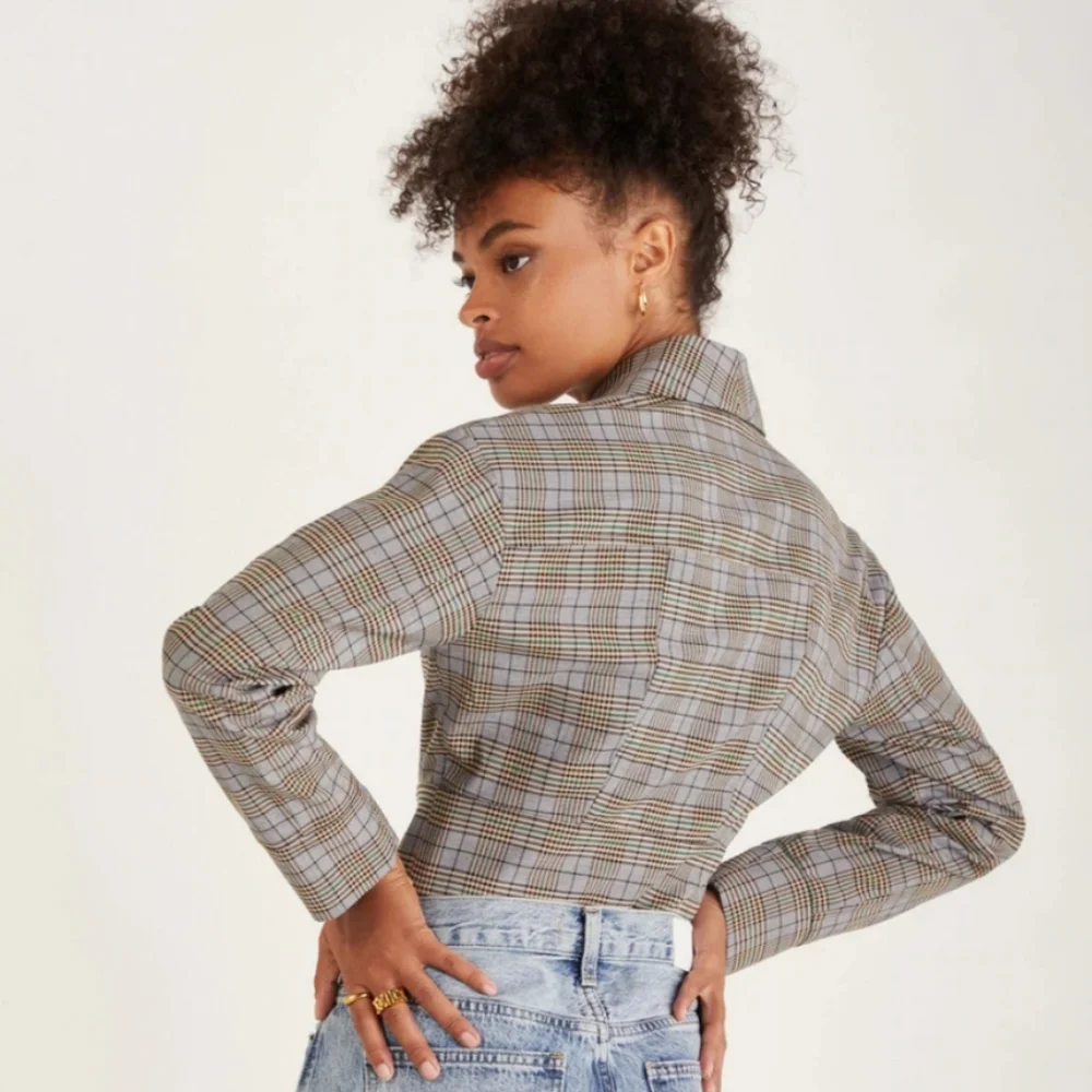 Backyard Roses Delilah Plaid Crop Jacket - Picture 4 of 10